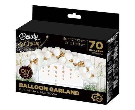 Girlanda organiczna z balonów biało-złota DIY 70el. GB-BZ70