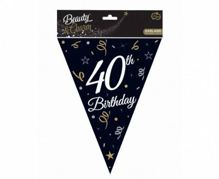 Girlanda urodzinowa flagi 40th Birthday 28x270cm GP-GF40