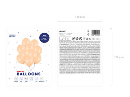 J. brzoskwiniowe balony pastelowe 27cm 10 sztuk SB12P-075J-10x