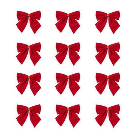 Kokardki dekoracyjne do prezentów czerwone 12 sztuk 910120