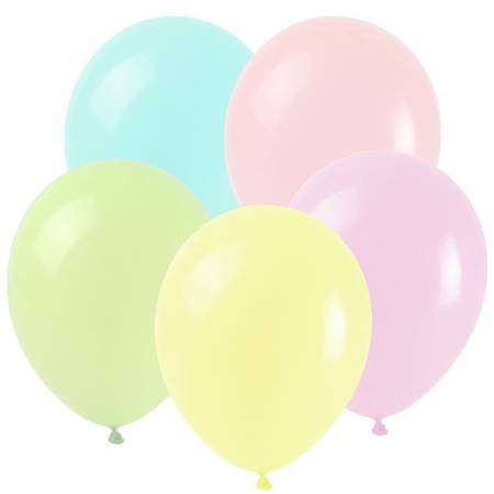 Kolorowe pastelowe balony na urodziny mix 25cm 8 sztuk KB6242