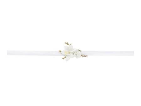 Korsarz - biała opaska na rękę z kwiatami 1szt KORS3