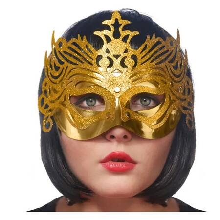 Maska imprezowa z ornamentem złota 1 szt MAS2-019