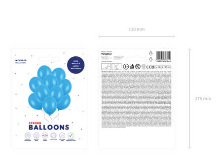 Niebieskie balony pastelowe 27cm 10 sztuk SB12P-001-10x