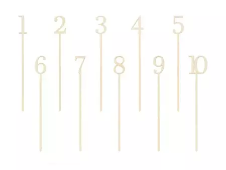 Numery na stół drewniane 25cm 10 sztuk KPZ9-100
