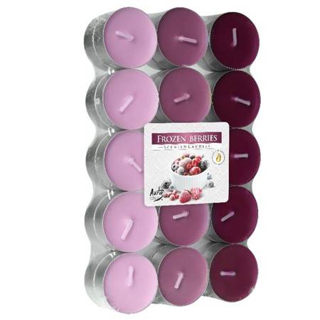 Podgrzewacze zapachowe tealight BISPOL 4H MROŻONE JAGODY 30 sztuk P15-30-314