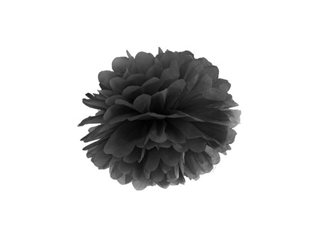 Pompon bibułowy 25cm czarny 1szt pp25-010