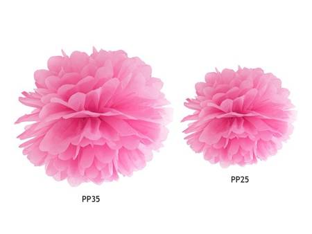 Pompon bibułowy 25cm różowy 1szt pp25-006