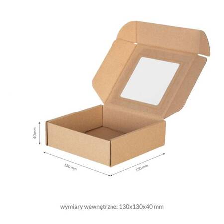 Pudełko na prezenty z okienkiem 13x13x4cm 20 sztuk BOX2458-20x