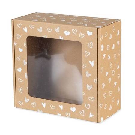 Pudełko na prezenty z okienkiem 20x20x10cm 1 sztuka BOX2445