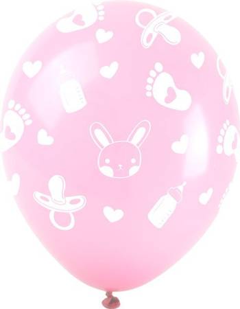 Różowe balony na Baby Shower dla dziewczynki 5 sztuk K2695