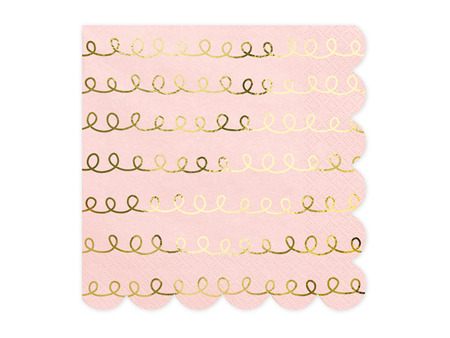 Różowe serwetki złote szlaczki 33cm 20 sztuk SP33-84-081PJ-019ME