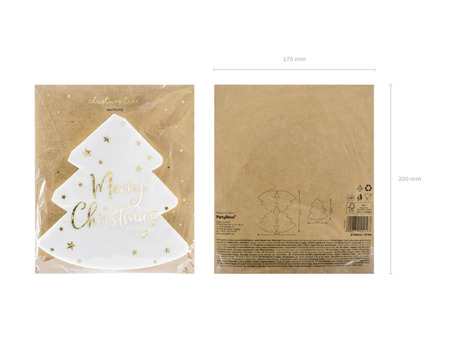 Serwetki świąteczne Choinka Merry Christmas białe 20 sztuk SPK8-Święta
