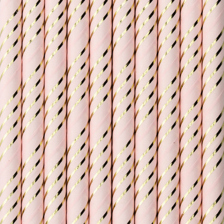 Słomki papierowe jasno różowe 10 sztuk SPP12-081J-019