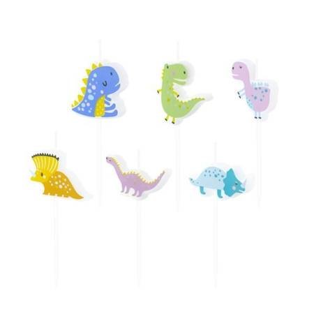 Świeczki urodzinowe Dinozaury 6 sztuk 420311