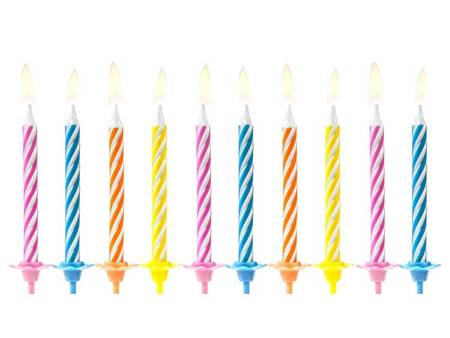 Świeczki urodzinowe kolorowe 10szt SCP-7