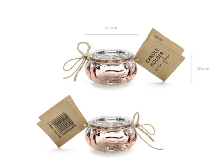 Świeczniki na tealighty różowe złoto 3cm 4 sztuki SS3-019R-BOX-4x