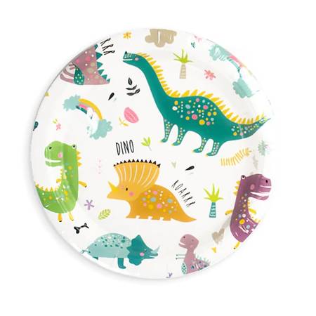 Talerzyki papierowe Dinozaury Dino Party 18cm 6 sztuk 510810