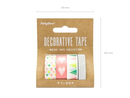 Tasiemki dekoracyjne Washi Tape 4szt 10m DTP1