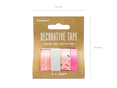 Tasiemki dekoracyjne Washi Tape 4szt 10m DTP6