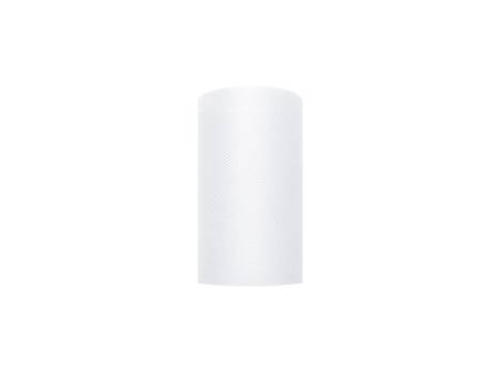 Tiul dekoracyjny biały 8cm x 20m 1 rolka TIU8-008