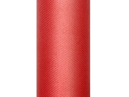 Tiul dekoracyjny czerwony 15cm x 9m 1 rolka TIU15-007