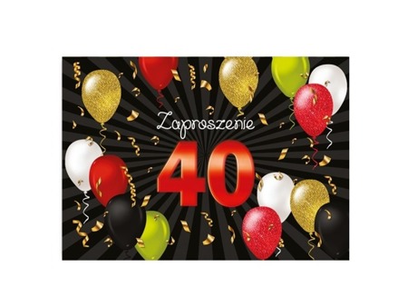 Zaproszenia na 40 urodziny z kopertami 10 sztuk ZX6808-10