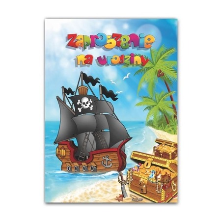 Zaproszenie na Urodziny Piraci + koperta 1 sztuka ZX6700