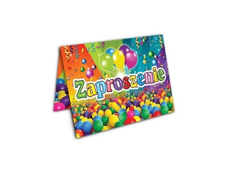 Zaproszenie na urodziny Kolorowe Kulki + koperta 1 sztuka ZX6901