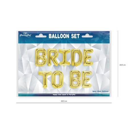 Zestaw balonów na Wieczór Panieński Bride to Be złote 460438