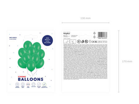 Zielone balony 27cm pastelowe 10 sztuk SB12P-003-10x