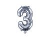 Balon foliowy 3 srebrny 35cm 1szt FB10M-3-018