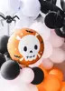 Balon foliowy na Halloween pomarańczowy czaszka 45cm 1 sztuka FB215