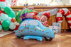 Balon foliowy stojący Świąteczny samochód niebieski 102x107cm 1sztuka FB157