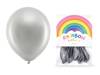 Balony Rainbow 23cm metalizowane srebrne 10 sztuk RB23M-018-10