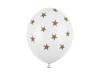 Balony białe w złote gwiazdki 30cm 50 sztuk SB14P-257-008-50x