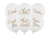 Balony imprezowe z napisami białe 6 sztuk SB14P-272-008-6