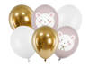 Balony miś polarny białe złote 6 sztuk SB14P-315-000-6