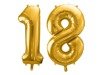 Balony na 18 urodziny złote i czarne 18 sztuk A3