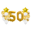 Balony na 50 urodziny złote 22 sztuki A13