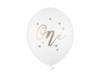 Balony na Roczek w kolorze białym ze złotym nadrukiem ONE 30cm 50szt SB14P-307-008