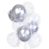 Balony srebrne motyle z kuleczkami styropianowymi  27cm 10 sztuk 400908