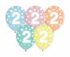 Balony z cyfrą 2 na drugie urodziny 5 sztuk GZ-CYF2