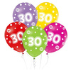 Balony z cyfrą 30 na trzydzieste urodziny 5 sztuk GZ-CY30