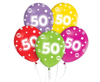 Balony z cyfrą 50 na pięćdziesiąte urodziny 5 sztuk GZ-CY50
