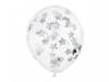 Balony z konfetti srebrne gwiazdki 30cm 6szt BK12-4-018-6