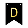 Baner czarny ze złotą literą flagi literka D 16cm 1szt 141687