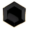 Czarne talerzyki papierowe ze złotym brzegiem 23cm 6 sztuk TPP31-010