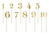 Dekoracyjne numery cyfry na patyczku złote 11 sztuk KPZ2-019M