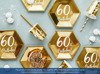 Kubeczki na 60 urodziny 60th Birthday złote 220ml 6 sztuk KPP73-60-019M